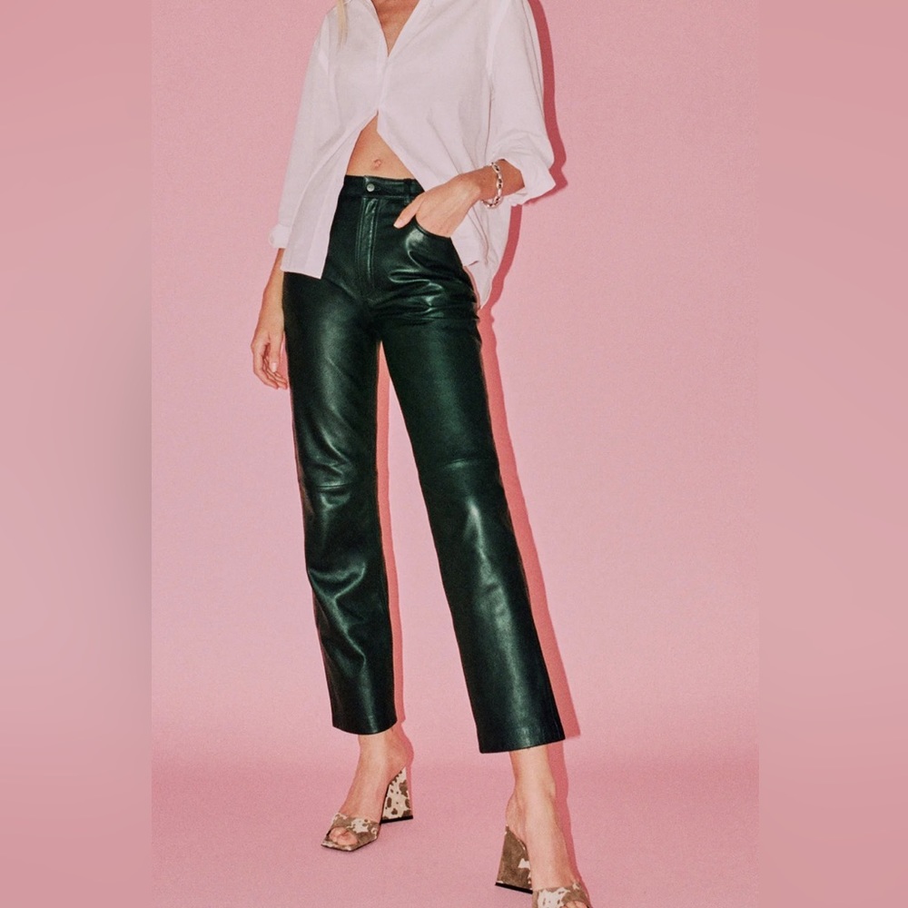 NWOT-Reformation Veda Cynthia Leather Pant.